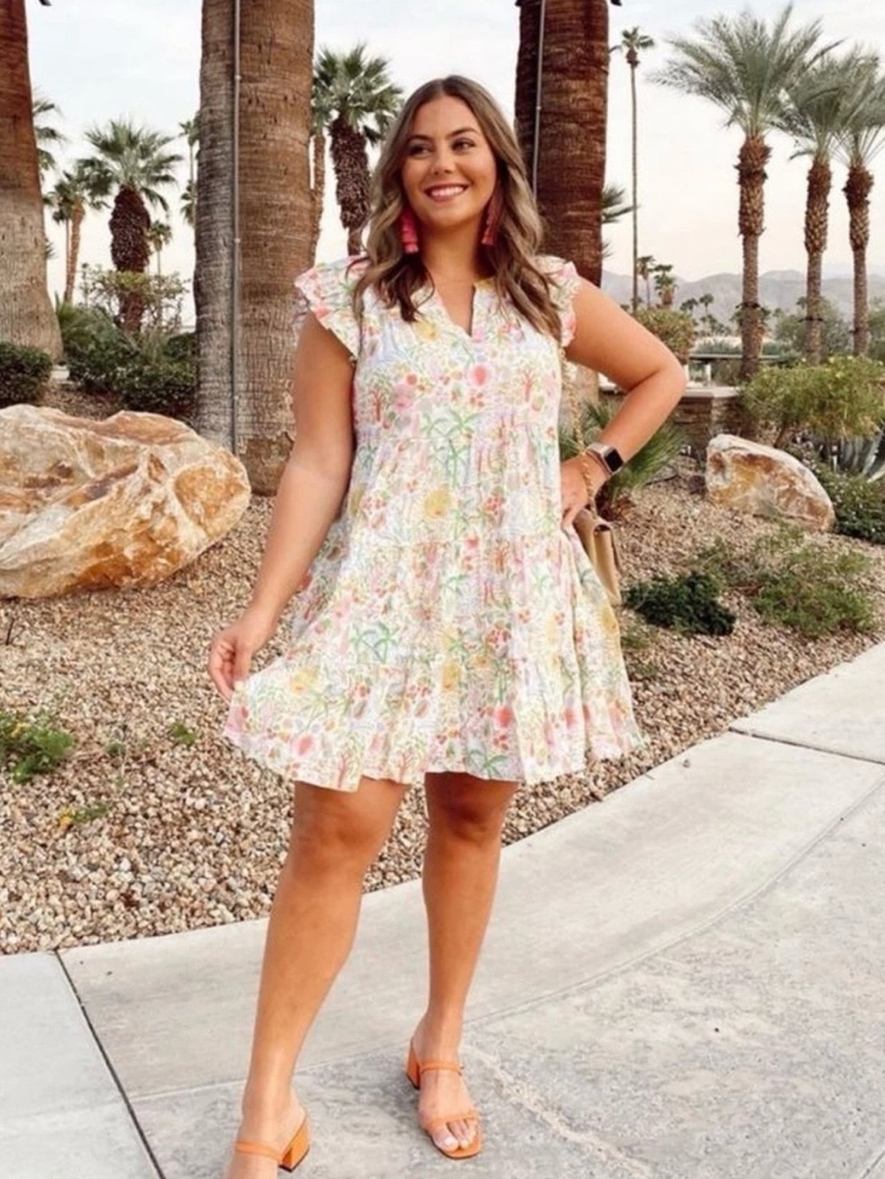 Roller Rabbit Bari Pippa Floral Ruffle Tiered Mini Dress - Picture 2 of 8